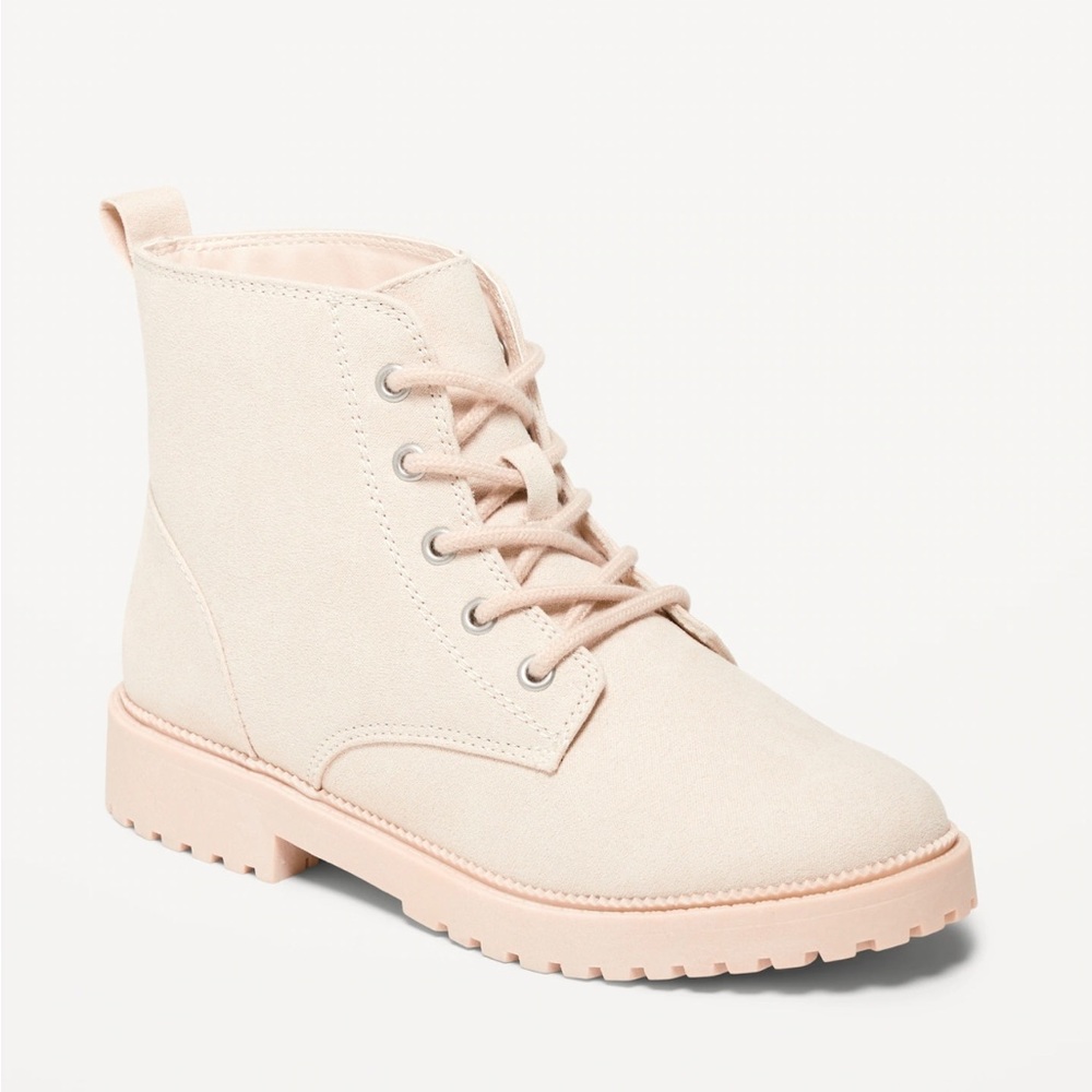 Faux-Suede Lace-Up Boots